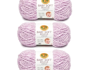 Lion Brand Baby Soft Boucle Yarn Lavender 918-144 Yarn, Bundle of 3, 3 Pack, Supplies, Crochet Supplies, Yarn, Knitting Supplies