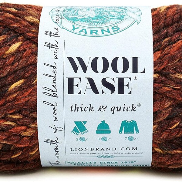 Lion Brand Wool-Ease Thick & Quick Yarn, Sequoia 640-501  Destash Crochet, Knitting, Fiber Arts, Craft Supplies
