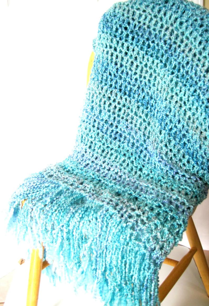 Turquoise Throw Blanket Super Soft With Fringe Turquoise Etsy