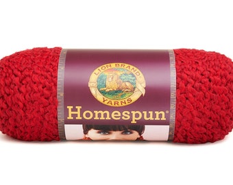 1 Skein of Homespun Lion Brand Yarn Candy Apple 709-735  Destash, Knitting Supplies, Crochet Supplies