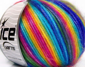 Ice Yarns PICASSO  Rainbow, Dark 67627 Knitting Supplies, Crochet Supplies, Yarn Polyester Acrylic Yarn, Destash 1 Skein