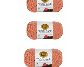 Wool-Ease® Thick & Quick® Bonus Bundle® Yarn Clay, 641-102 Bundle of 3, 3 Pack, Crochet Supplies, Knitting Supplies, Destash