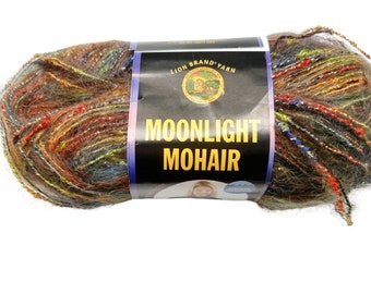 LION BRAND-Moonlight Mohair Yarn Rain Forest 510-201, Discontinued Yarn, Crochet Supplies, Knitting Supplies