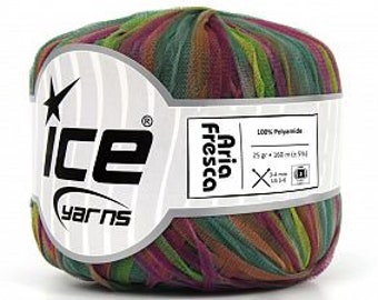 Ice Yarn, Aria Fresca, fnt2-80196 Green Shades, Orange, Purple Novelty, Knitting Materials, Crochet Materials, Supplies, Destash