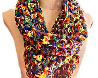 Chunky Crochet Single Loop Infinity Scarf, 2-Strand Method Pattern PDF – Easy Beginner Pattern, Lion Brand Basic Yarn Digital Download