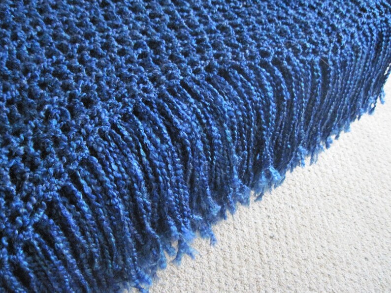 Throw Blanket BlueThrow Blanket Fringe Blue Home Decor | Etsy