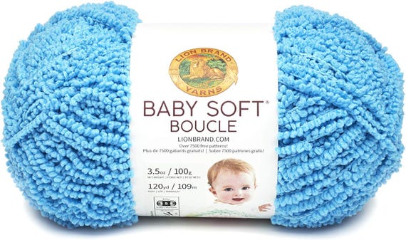 Lion Brand Baby Soft Boucle Yarn Aqua 918-105Q Yarn, Supplies