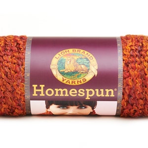 Homespun Lion Brand Yarn, Wild Fire 790-408  Destash, Knitting Supplies, Crochet Supplies 1 Skein,