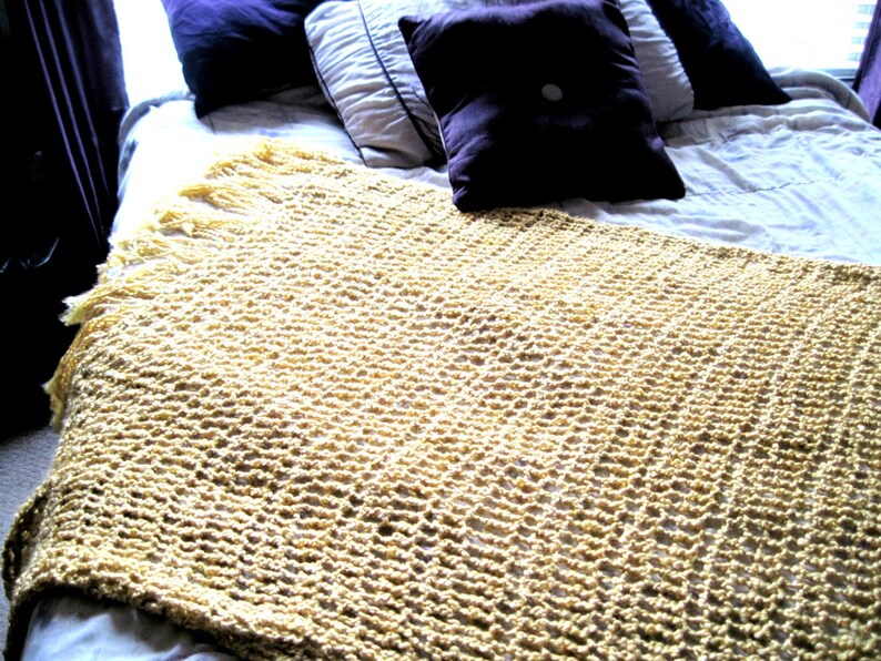 Yellow Throw Blanket Golden Yellow Fall Blanket Mustard Etsy