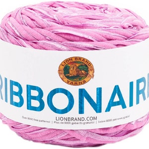 Lion Brand Yarn Ribbonaire Pastel Lavender  225-144  Destash, Knitting Supplies, Crochet Supplies, Novelty Yarn, Discontinued Yarn