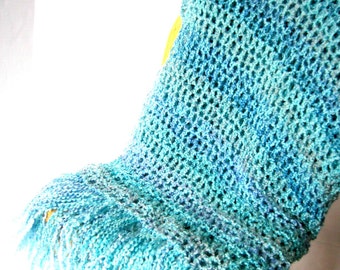 Turquoise Throw Blanket, Super soft with fringe, turquoise with purple/blue through out interior design home décor.
