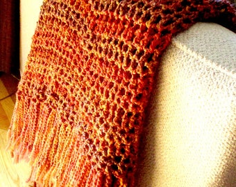 Throw Blanket Burnt Orange Sienna, Gold, Green, Orange Spice, Amber, Rustic Home Design, Interior Design, Home Decor