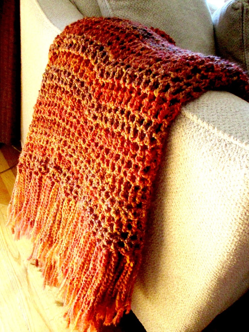 Throw Blanket Burnt Orange Sienna Gold Green Orange Spice Etsy