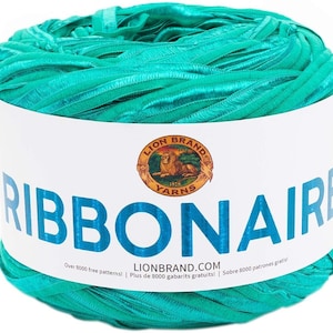 Lion Brand Yarn Ribbonaire Arcadia  225-178  Destash, Knitting Supplies, Crochet Supplies, Novelty Yarn, Discontinued Yarn