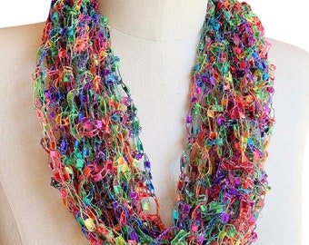 Infinity Scarf, Necklace Scarf Light Scarf, Multicolored Single Loop Fashion BOGO Buy One Scarf Get Second One for 50% off