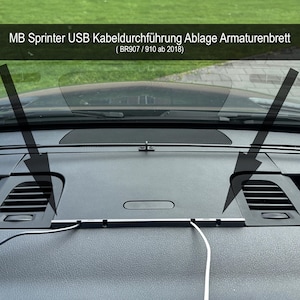 Kabeldurchführung Sprinter Ablage Armaturenbrett (Br 907 | 910 Ab 2018) Für Wohnmobil Und Camping Zb Hymer, Frankia, Kabe, Adria, Eura Etc