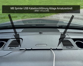 Kabeldurchführung Sprinter Ablage Armaturenbrett (Br 907 | 910 Ab 2018) Für Wohnmobil Und Camping Zb Hymer, Frankia, Kabe, Adria, Eura Etc