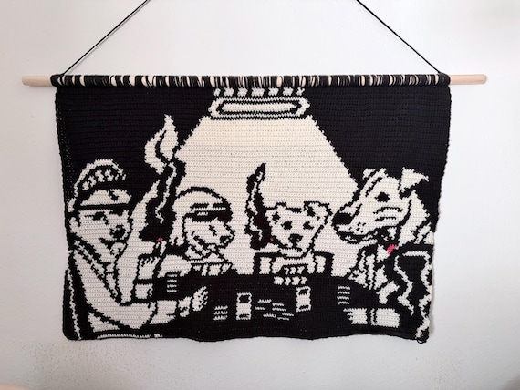 Puppy Poker Crochet Tapestry Pattern
