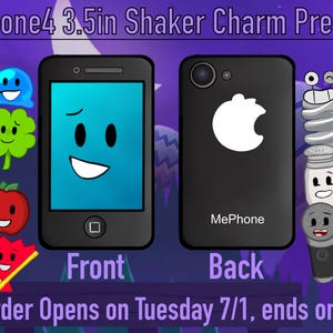 PREORDER Inanimate Insanity / Mephone4 3.5in Shaker Keychain / All Contestants Available as Charms!
