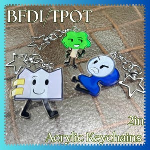 BFDI/TPOT 2in Keychains/Charms / Tree Fanny & Gaty / Object Show Keychain
