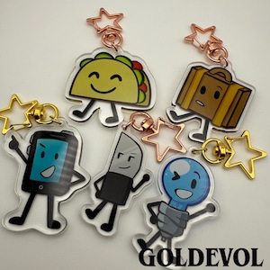 Inanimate Keychains Inanimate Insanity 2in Acrylic Keychains: Bluebulb, Mephone4, Knife, S1 ...