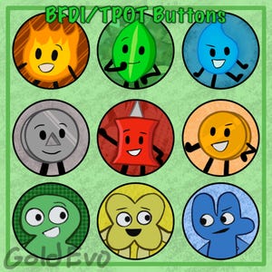 BFDI/TPOT 1.2in Buttons