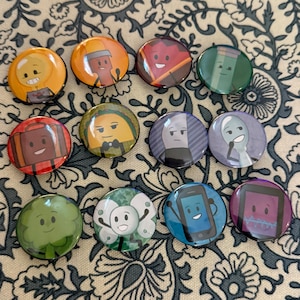 Inanimate Insanity Buttons: Handmade II Character Pins (1.2in)