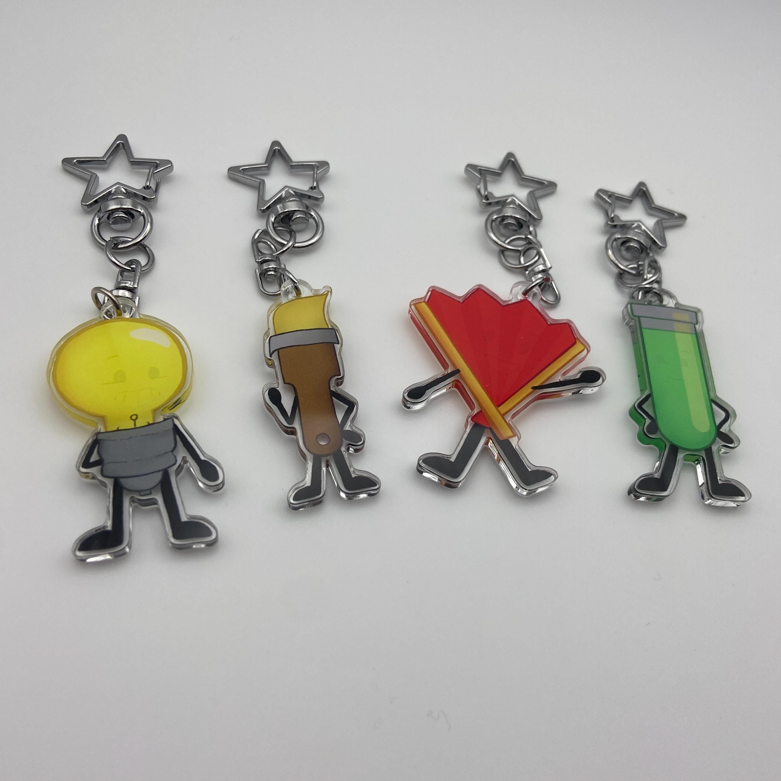 Inanimate Keychains Inanimate Insanity Lightbulb Fan Paintbrush Test Tube Bright Lights 2in ...