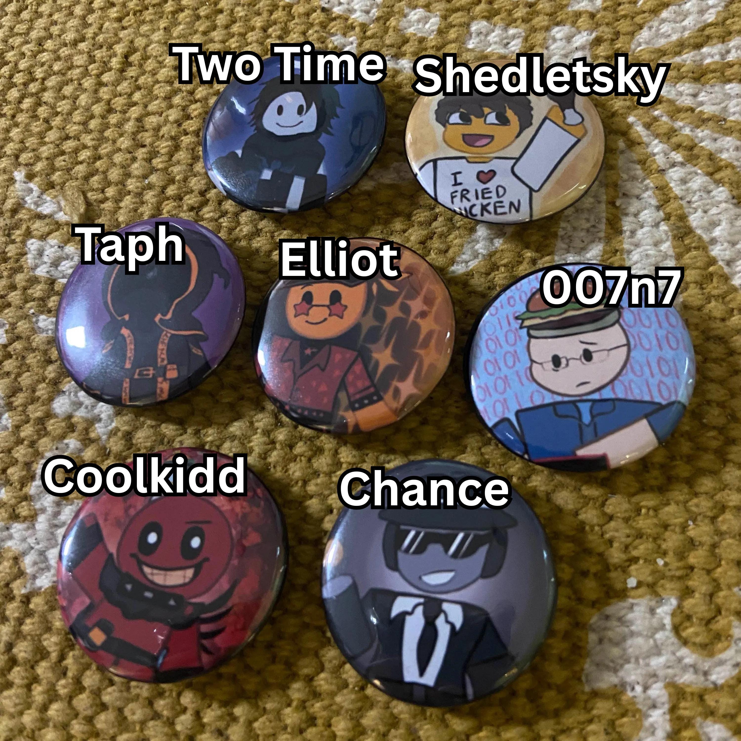 Forsaken 1.2in Pin/buttons / Two Time Coolkidd Shedletsky Chance