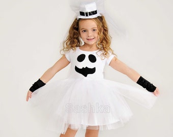 Kostium Pani Duch na Halloween dla dzieci, kostium na Halloween dla dziecka, kostium ducha dla dziewczynki