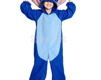 Stitch Carnival Costume, Stitch costume for kids, Stitch cosplay, kigurumi Stitch, jumpsuit Stitch