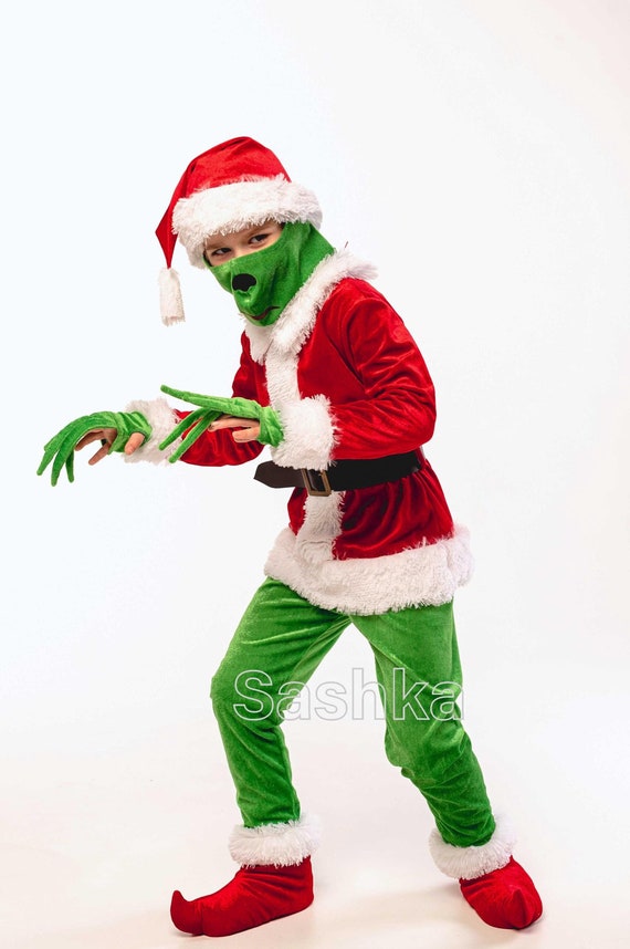 Grinch Carnival Costume, Grinch Costume for Kids, Grinch Cosplay, Child's Christmas Costume