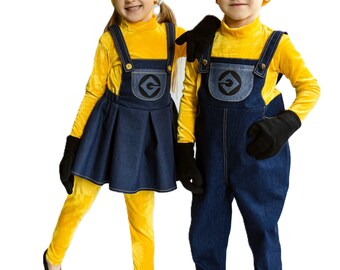 Déguisement Minion et boîte d'accessoires pour enfants