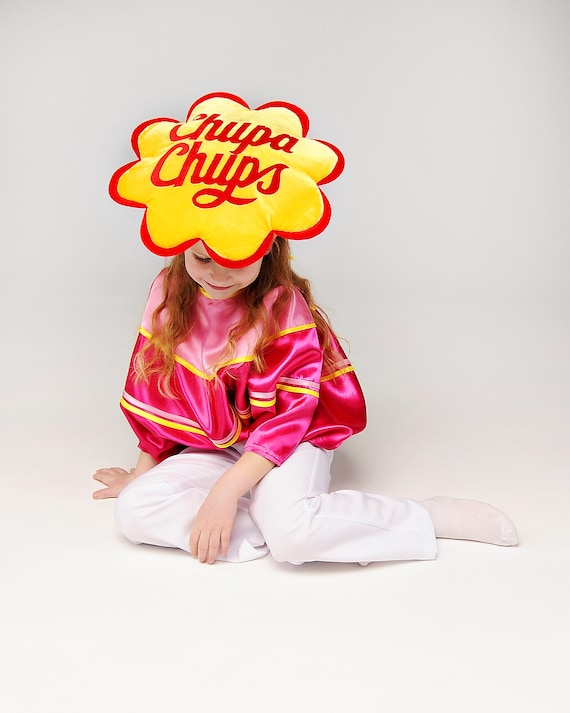 Sweet Lollipop Kids Costume - Colorful Candy Party Outfit with Hat & Pants - Toddler and Girls Dress Up for Birthday or Carnival