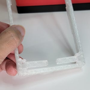 translucent clear slab case stand.