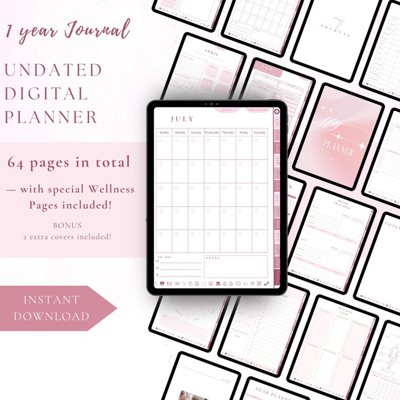 All-in-one Aesthetic Digital Planner | Hyperlinked, Undated, Goodnotes ...