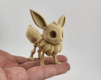 Figura estilizada de esqueleto de Eevee, arte de fan de Pokémon