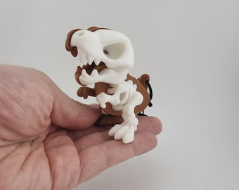 Kawaii T-Rex Skeleton Keychain Cute Dino Zipper Pull Gift