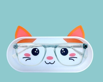 Tier Brillenetui - Brillenhalter für Kinder & Erwachsene | Brillen Organizer mit Ohren | Geschenk für Brillen Liebhaber