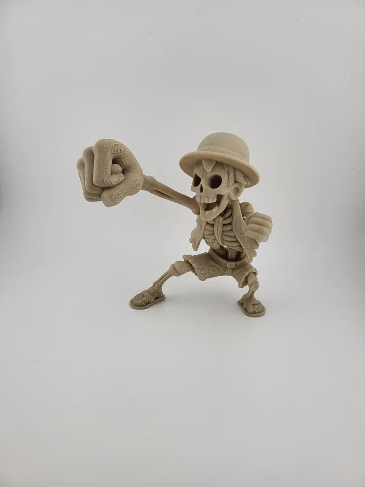 Skeleton Punch One Piece Luffy Skeleton Figure Punch Pose Inspired - Etsy