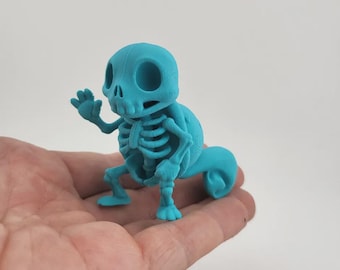 Figura estilizada de esqueleto de Squirtle, arte de fan de Pokémon