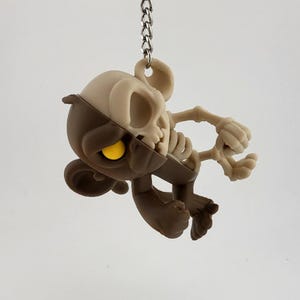 Kawaii Monkey Skeleton Keychain - Cute Charm