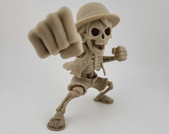 One Piece Luffy Skeleton Figure Punch Pose Inspired