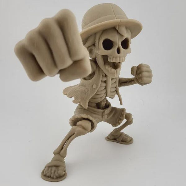 One Piece Luffy Skeleton Figur Punch Pose Inspiriert