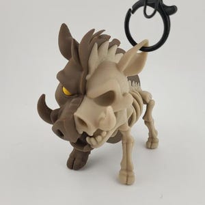 Half Boar Half Skeleton Keychain • Cute Dark Warthog Gift