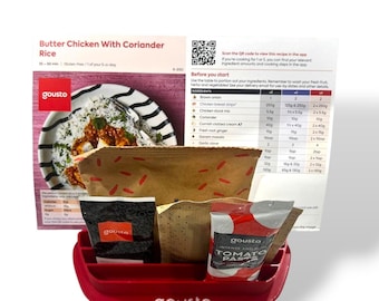 Portaingredientes Gousto con soporte para tarjetas de recetas / Organizador de preparación de comidas con 3 ranuras / Almacenamiento para encimera de cocina