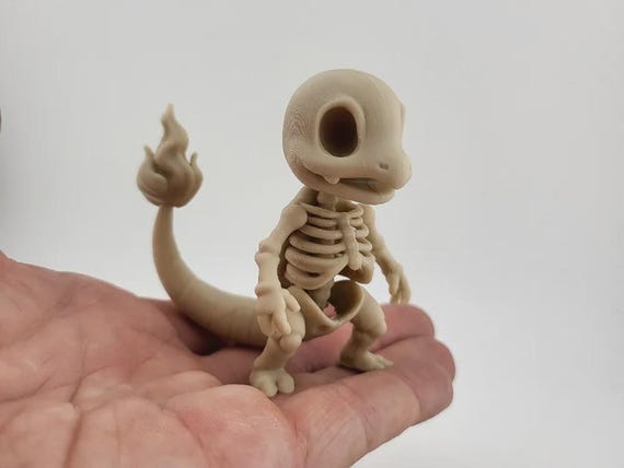 ヒトカゲの骨格の様式化されたフィギュア ポケモンファンアート - Etsy