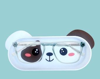 Tier Brillenetui - Brillenhalter für Kinder & Erwachsene | Brillen Organizer mit Ohren | Geschenk für Brillen Liebhaber