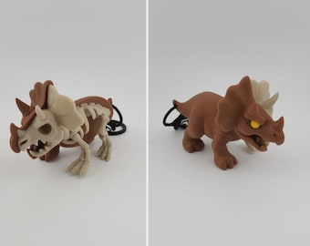 Kawaii Triceratops Schlüsselanhänger: 3D Print Dinosaurier Anhänger