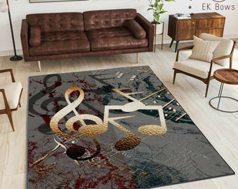 Creative Piano Key Gold Confetti Area Rugs Bedroom Carpet Living Room Floor Mat 